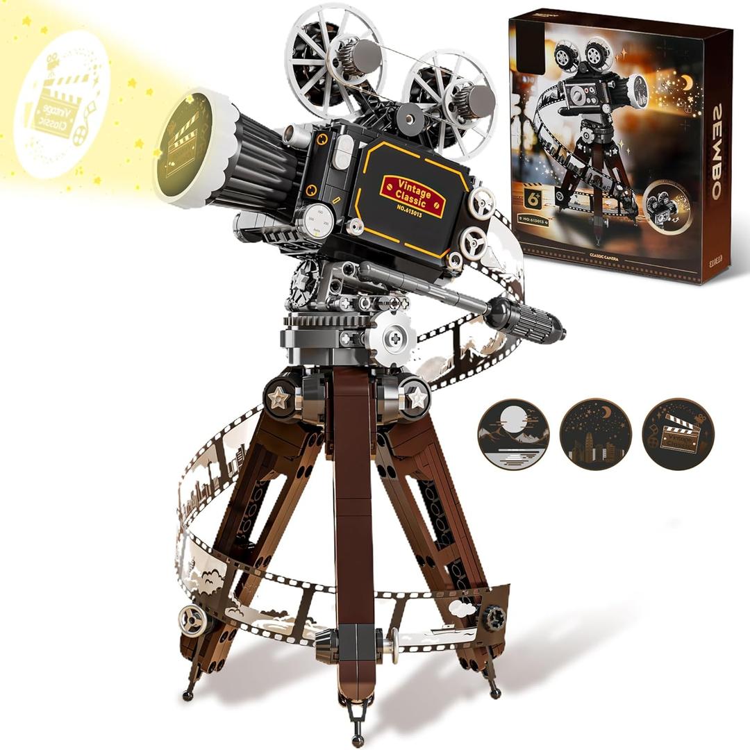 3 in 1 Retro Camera Building Set for Adults,Ideas Movie Art Camera Collectible Display Mode, Multiplane Camera Building Toy,Retro Camera Toy,Gift for Camera Set