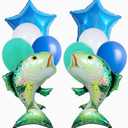 Rainbow Trout Balloon Salmon Balloon Fisherman Fishing Party Supplies Tournament Fishing Decorations for avid fisherman/Father's Day/birthday/retirement celebration/farewell party 10pcs