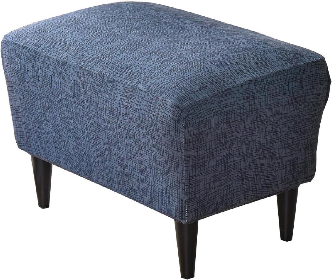 CRFATOP Ottoman Chair Cover Large Ottoman Chair Slipcovers Solid Rectangle Storage Stool Cover Stretch Footstool Footrest Sofa Slipcovers with Elastic Bottom,50