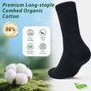 Brula Mens 98% Cotton Cushioned Crew socks, Moisture-wicking Breathable Soft Athletic Performance Boot Socks, M-L