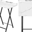 HOOBRO Folding TV Tray Tables, Set of 4 TV Trays with Storage Rack, Industrial Side Table for Eating at Couch, Foldable Snack Table for Small Space, Easy Assembly, White and Black BW50BZ01
