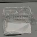 Trendy Quick-Dry Sink Caddy, Sponge Holder for Kitchen Sink with Self-Draining Metal Tray, Storage Organizer Rack for Sponge/Dish Soap/Gadgets, 2-Layer Rustproof Brush Holder for countertop - White