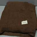 CozeCube Brown Throw Blanket for Couch, Soft Cozy Cable Knit Throw for Bed Sofa Living Room, Lightweight Warm Decorative Farmhouse Christmas Blanket, 50"x60", Dark Brown