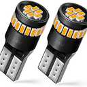 AUXITO 194 LED Bulb Amber Yellow 168 2825 W5W T10 Wedge 24-SMD 3014 Chipsets Replacement Bulbs for Car Dome Map License Plate Courtesy Step Lights (Pack of 2)