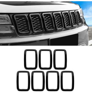 JeCar Grille Inserts ABS Grill Cover Trim Kit for 2017-2021Jeep Grand Cherokee WK2, Black
