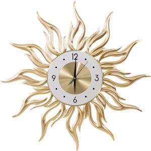 Modern Starburst Wall Clock Sunburst Clock Metal Decorative Wall Clock Silent Non-Ticking Big Gold Clocks Large Home Decorations for Living Room,Bedroom, Office-23.6inch