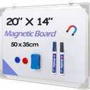 Dry Erase White Board, 20x14Inch (50x35cm) for Wall Whiteboard Aluminum Frame Hung for Kids Draw and Write Teach