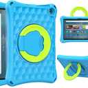 Fire HD 10 Tablet Case for Kids (13th/11th Generation, 2023/2021 Release), Rotating 360 Kickstand Lightweight Shockproof Handle Kids Case Un Fit for HTC 10 Tablet iPad Samsung LG Tablets, Blue