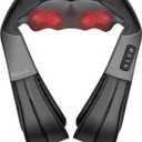 Nekteck Shiatsu Neck Massager for Pain Relief Deep Tissue with Heat, 3D Kneading Massage Pillow Back Shoulder Massagerfor Body Muscle, Plug-in Use for Home Office Car, Gifts for Mom Dad Him Her (Black)