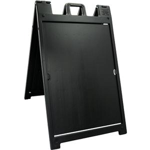 Plasticade Signicade Deluxe A Frame Durable Folding Double Sided Portable Sidewalk Curb Sign Display with Quick-Change System, Black