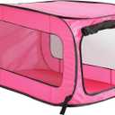 Beatrice Home Fashions Portable, Collapsible, Pop Up Kennel Travel Cat and Dog Crate, 24" L x 16.6" W x 16" H, Fuchsia