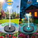 SZMP Solar Water Fountain, 2026 Upgrade 3.5W Solar Bird Bath Fountain Pump with Color LED Lights, 7 Nozzles & 4 Fixed Rods for Garden, Patio, Pond, Pool, Fish Tank, Outdoor Water Feature