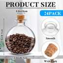 Nuenen 24 Pcs 8.5 oz Spherical Glass Potion Bottles with Cork Round Potion Bottles Stopper Clear Bottle for Sand Jar Costume Props DIY Crafts Water Oil