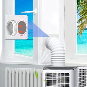 400CM (157") Portable AC Window Seal Kit with Universal Coupler Fit for 5.1"/5.9" Exhaust Hose, Casement Window Seal Kit for Mobile Air Conditioner, Full Sealing Waterproof AC Window Vent Seal Kit
