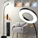 LED Reading Floor Lamp with Remote & Touch Control, Bright Adjustable Gooseneck Lamp for Living Room Bedroom Office, Eyelash Extensions tattooing Light,Timer,2700K-6500K