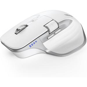 TECKNET Wireless Mouse, Bluetooth Mouse (BT5.0/5.0 & 2.4G) Rechargeable 4800 DPI Ergonomic Optical Mouse with 6 Adjustable, Quiet Clicks, USB A Receiver, 7 Buttons, Wide Compatibility - White