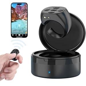 Fingertip Wireless Bluetooth Remote ControlUpgrades Remote Tiktok Scrolling Ring Page Turner TIK tok Scrolling Rings for Camera,Bbluetooth Remotes Scrollings Ring