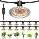 VIVOSUN Outdoor LED Grow Lights, Waterproof String Grow Light, Full Spectrum Plant Growing Lights with 44Ft Adjustable Cord for Seedling, Veg, Flower in Greenhouse, Garden, Backyard, Farm (12-Light)