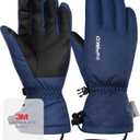 Ski Gloves Men & Women Waterproof 3M Thinsulate Winter Touchscreen Snow Gloves for Snowboard