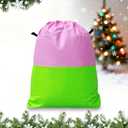 2 x Water-Resistant Gift Bags Storage Bags with 2 Handles Reusable Big Bags, Party Supplies, New Year Celebration,39" x 47",Pink+Green