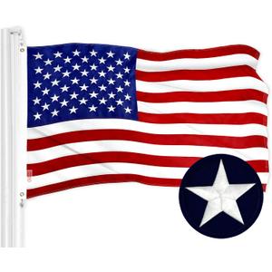G128 American USA Flag | 2x3 Ft | ToughWeave Series Embroidered 210D Polyester | Country Flag, Embroidered Stars, Sewn Stripes, Indoor/Outdoor, Vibrant Colors, Brass Grommets