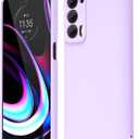 Oakxco for Motorola Moto Edge 2021/Edge 2021 5G UW Phone Case Liquid Silicone, Thin Slim Soft Rubber Gel TPU Plain Simple Cover for Women, Matte Solid Color, Lilac Light Purple Lavender