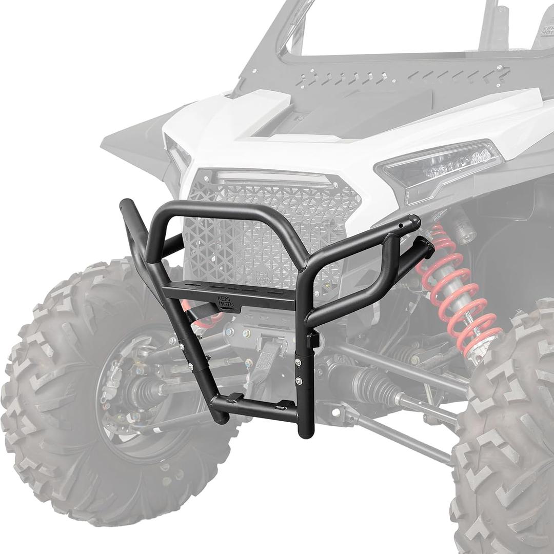KEMIMOTO Heavy Duty Steel Front Bumper with Spot Light Mounting Hole Compatible with 2024 2025 2026 Polaris RZR XP 1000/ XP 4 1000 Accessories 1.5 inch Tubing Black Non-Rust Coating Replace # 2884513