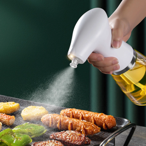Electric Olive Oil Dispenser Bottle for Kitchen One-Button Spray, Electric Oil Spray Pot For Outdoor, Convenient Barbecue Glass Oil Control Bottle Food Grade Household Kitchen Atomized