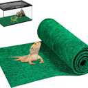 47" x 24" Large Reptile Carpet Terrarium Liner Bedding Reptile Substrate Mat Tank Accessories for Bearded Dragon Snake Lizard Tortoise Leopard Gecko, Green