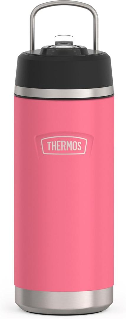 THERMOS ICON SERIES, Insulated Water Bottle with Straw Lid - 18 Ounce, Hot Pink - Stainless Steel Vacuum Insulated Water Bottle with Straw Lid