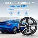 Hubcaps Wheel Cover for Tesla Model Y Juniper 2025+，19" Wheel Cover 4 PCS ABS Hubcaps with Snap-On Wheel Cover HubCaps Protect Hubs Tesla Model Y Accessories (Black White)
