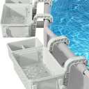 [PATENTED] POOLHACKER 2025 Upgrade 2 Sets Poolside Storage Basket - Original Above Ground Pool Accessories, Swimming Pool Storage Basket with Pool Cup Holder, Poolside Storage to Organize Cup Towel