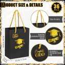 Motipuns 36 Pack Graduation Gift Bags with Handle, Congrats Grad Tags, Hot Stamping Class of 2026 Goodies Bags for High School College Congrats Grad Party Supplies