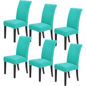 Howhic Stretch Chair Covers for Dining Room Set of 6, Removable Washable Dining Room Chair Covers, Dining Chair Slipcovers Seat Protector, Great for Home and Banquet Decoration (Turquoise, 6 Pack)