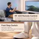 EDISHINE LED Floor Lamp, 55" Modern Minimalist Rectangular Corner Light 3000K-6000K Dimmable, Remote Control & Foot Switch, Metal Base Standing Lamps for Living Room, Bedroom, Office, Gold