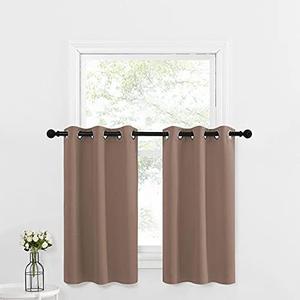 NICETOWN Blackout Curtains Tiers for Nursery - Thermal Insulated Light Reducing Drapes for Half Window for French Door Window Thanksgiving Gift (1 Pair, 29W by 36L with 1.2 inches Header, Cappuccino) NICETOWN Blackout Curtains Tiers for Nursery - Thermal Insulated Light Reducing Drapes for Half Window for French Door Window Thanksgiving Gift (1 Pair, 29W by 36L with 1.2 inches Header, Cappuccino)