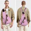 HuxFam Canvas Sing Bag for Women Crossbody Bags Backpack Purse Rucksack Small Casual Daypack (16l.pink)