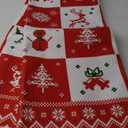 Christmas Runner Rug 2x5 Washable Rug for Hallway Kitchen Bedroom, Christmas Home Decor, Holiday Print Carpet, Low Pile Mat with Non Slip Backing, Red White Checkerboard
