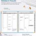 2026 Planner, Weekly and Monthly Calendar Planner from January 2026 - December 2026, 8.5" x 11" Hardcover Leather Hourly Appointment Book with Tabs, Spiral Daily Planners for College School Work Home, Sky Blue (A4)