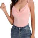 BemorRun Camisole Tops for Women Basic Cami Slim-Fit Cotton Undershirt Stretch Spaghetti Strap Tank Top(Pink,Medium) (Pink, M)