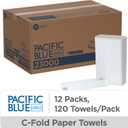 Pacific Blue Select Premium 2-Ply C-Fold Paper Towels by GP PRO (Georgia-Pacific) , White, 23000, 120 Towels Per Pack, 12 Packs Per Case, 120 Count
