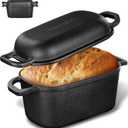 4.6 Quart Oval Dutch Oven for Bread Baking, Bread Dutch Oven for Sourdough, Cast Iron Bread Pan with Lid for Homemade Bread