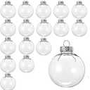 16PCS DIY Christmas Hanging Decoration，2.36Inch Clear Plastic Fillable Ornament Balls， for Christmas, Halloween, Birthday, Wedding Decor, DIY Crafts Decorations (60 mm)