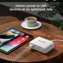 USB Charger Station, SUPERDANNY 8-Port Desktop Charging Station for Multiple Devices, Compatible with iPhone 11/X/Xs/Max/XR/SE/8/Plus, iPad Pro/Air/Mini, AirPods, Galaxy S10 Note, LG, and More, White