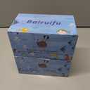 2 x Bairuifu Kids Swim Goggles Snorkel Mask, Latest 3-Window Lens Wide Vision, Crystal Clear, Swimming Goggles Soft Nose Cover (Light Blue Black)