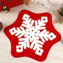FGCOGOD Christmas Snowflake Bath Mat Red and White, Non-Slip Absorbent Soft Bathroom Rugs, Machine Washable Xmas Winter Holiday Decor for Bathroom, Front Door, Bedroom, 22.8 x 25.5 Inch
