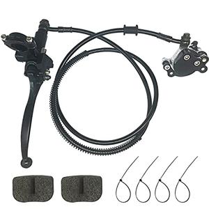 HOLATO 50 Inch Upgraded Hydraulic Brake Master Cylinder Caliper System with Brake Pads for 97cc 2.8HP Baja DoodleBug Dirt Bug DB30 Blitz Mini Bike Mini Moto On Left 7/8" Handlebars Parts (BLACK)
