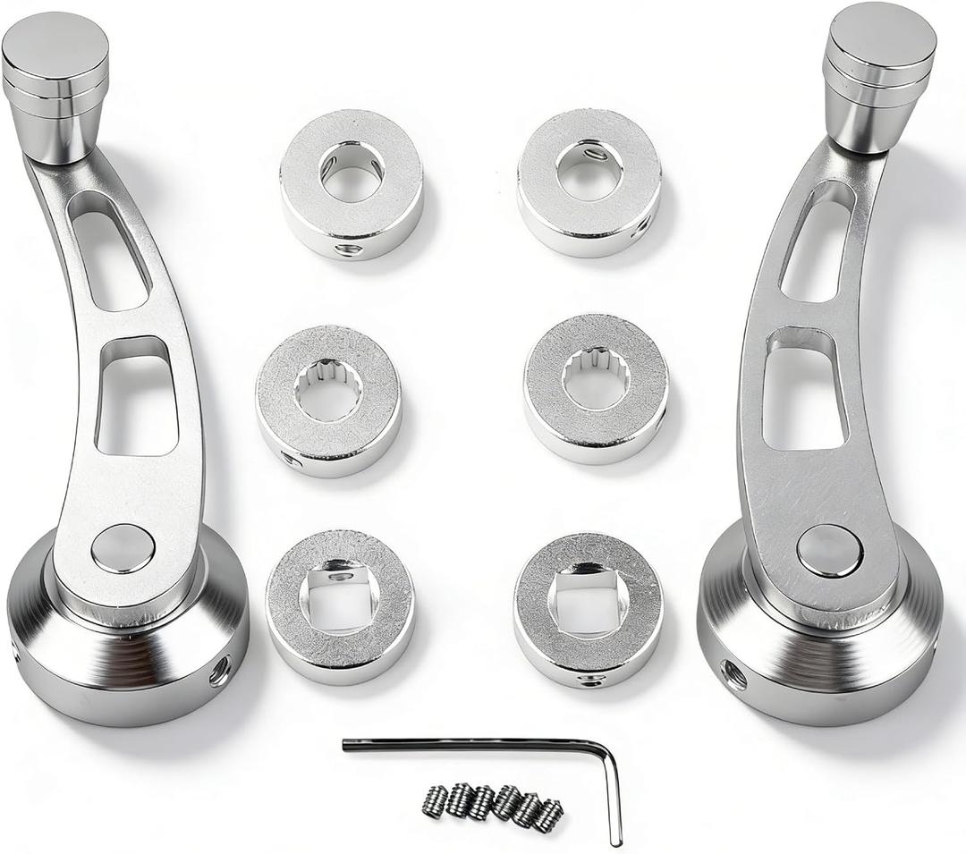 Car Window Handle, 2PCS Vintage Door Handle Set Window Crank Handle Winder Billet, Auto Window Handle Riser Winder Crank Handle Set Car Accessory for Older
