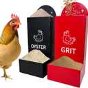 2PS Metal Chicken feeders, Oyster Shell and Grit Feeder, Large Capacity Chicken coop Accessories for Rust Prevention, Comes with Installation Tools, Suitable for breeding Farms and Farms