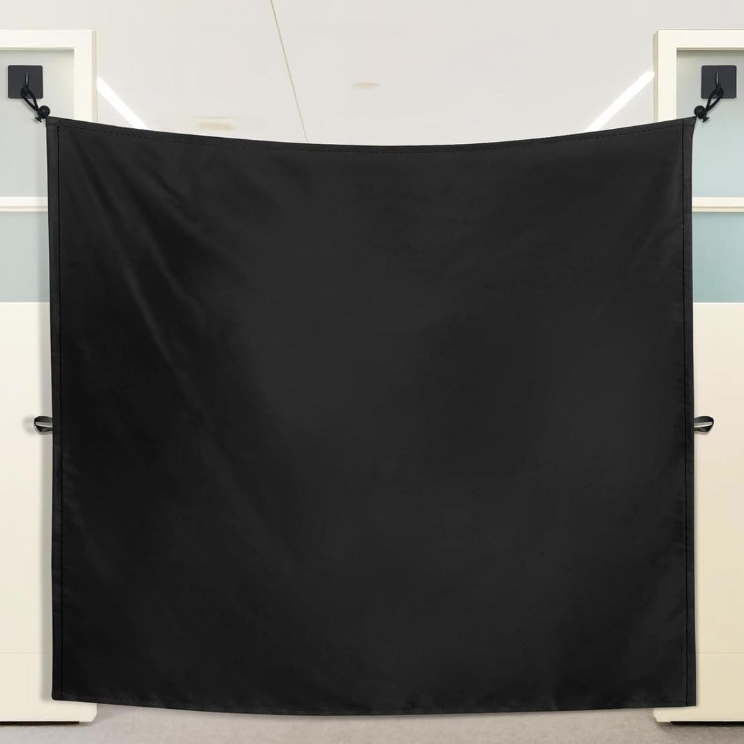 LILXIU 72 X 66 Inch Cubicle Curtain for Office Privacy Cubicle Privacy Curtain with Self-Adhesive Hook Privacy Curtain Door Partition for Room Divider